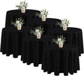 Black Round Tablecloth 90 in 6 Pack - Stain Resistant & Washable