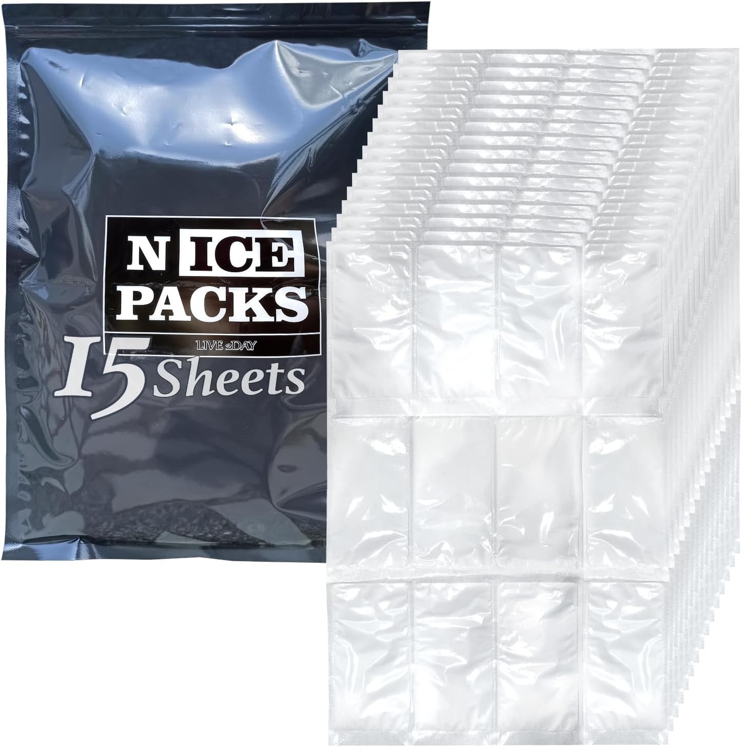 Nice Packs Reusable Dry Ice Packs for Coolers and Lunch Boxes
