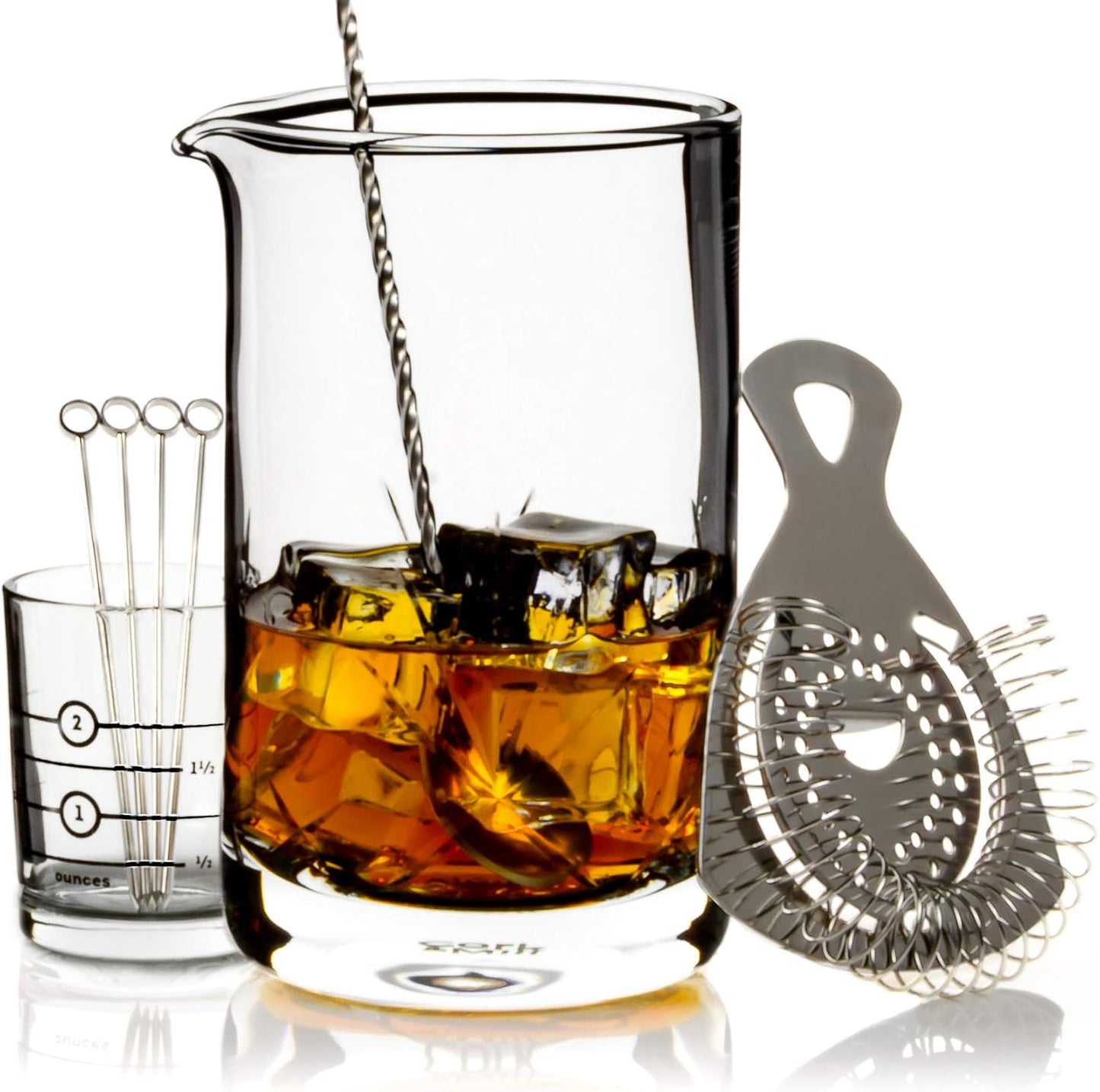 Cork & Mill Large Crystal Mixing Glass Set