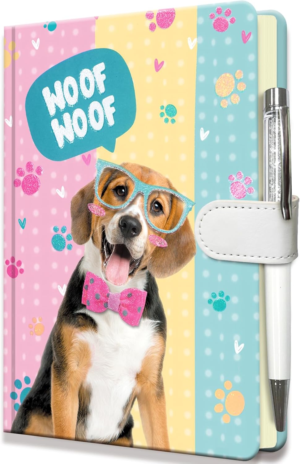 Girl's Dog Journal w/ Pen & Magnetic Closure - Creative Diary, 192 Pages, 5.3x7.5