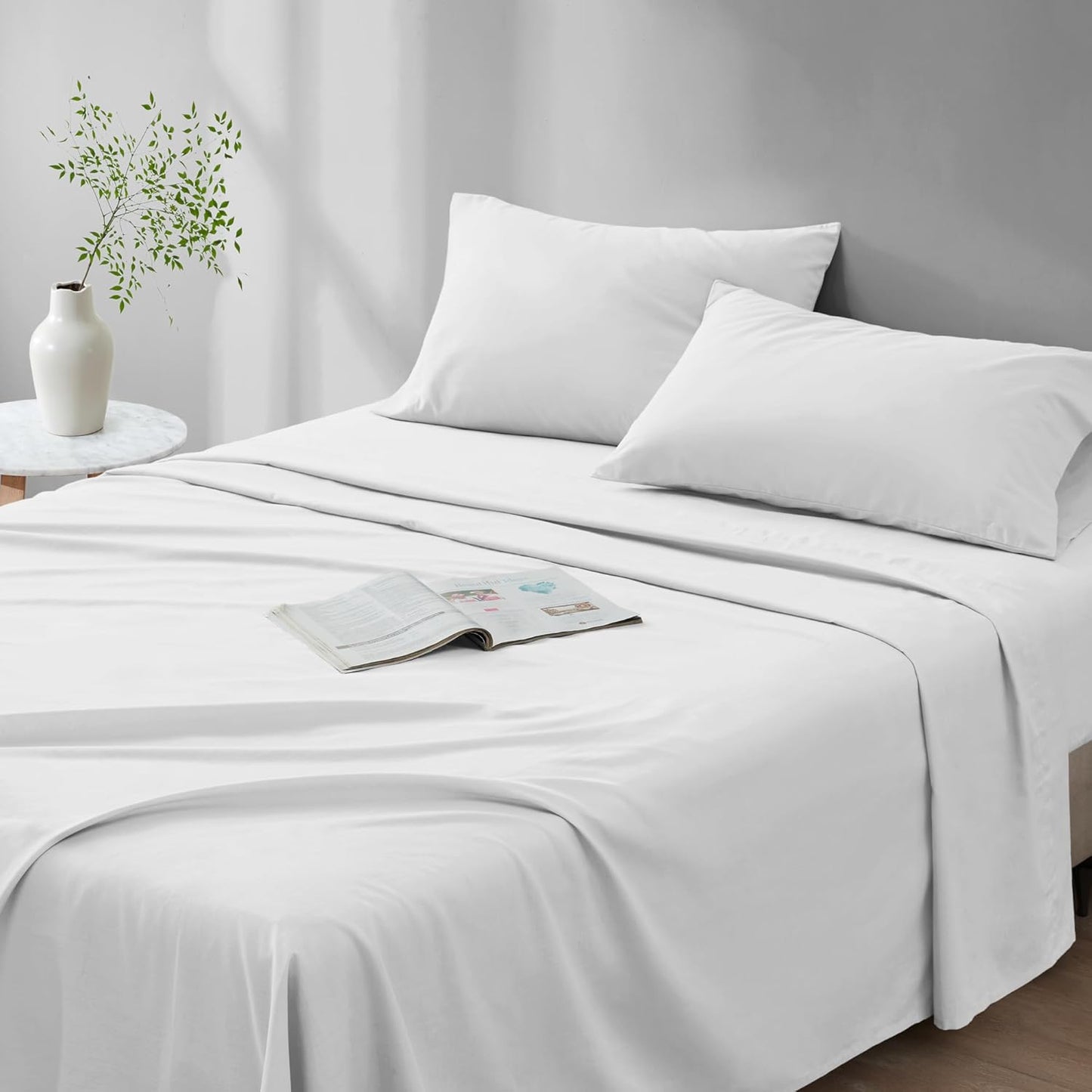 Comfort Spaces 100% Cotton Sheet Set for Cozy All Season Bedding