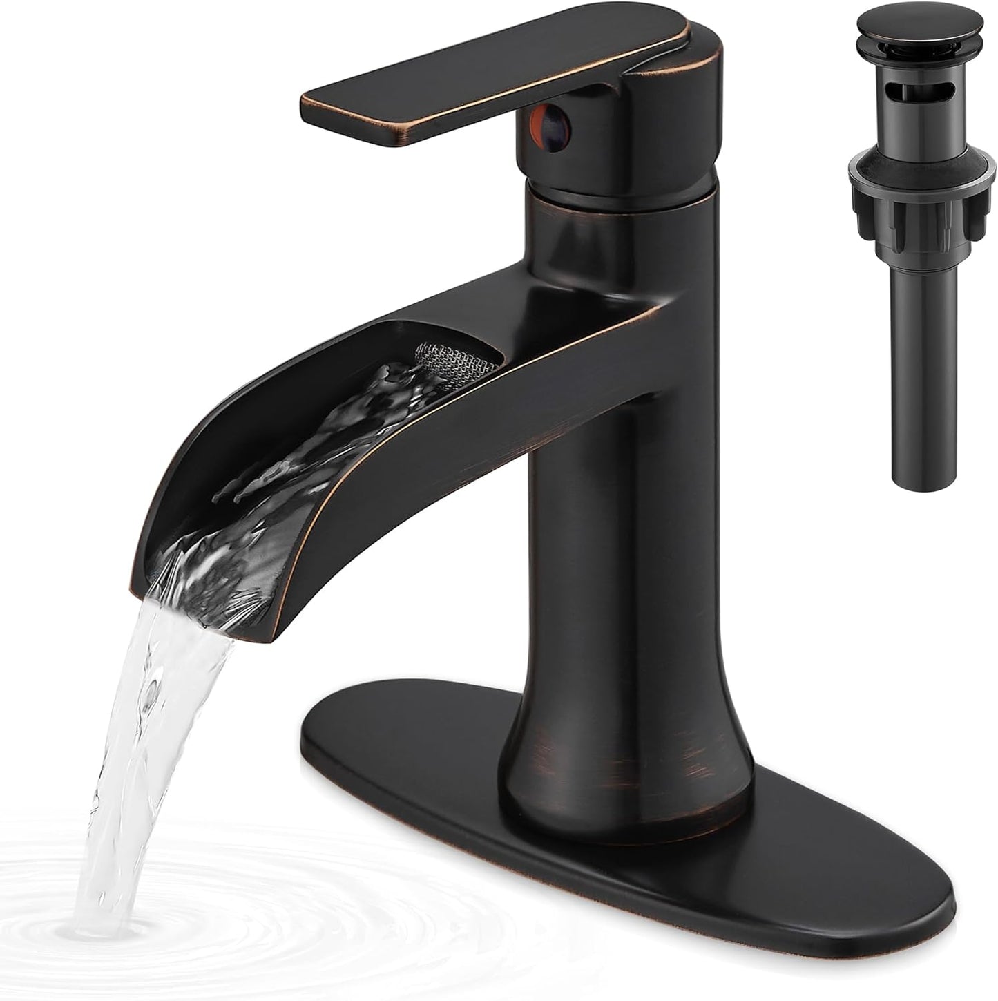 Waterfall Bathroom Sink Faucet in Oil Rubbed Bronze Finish