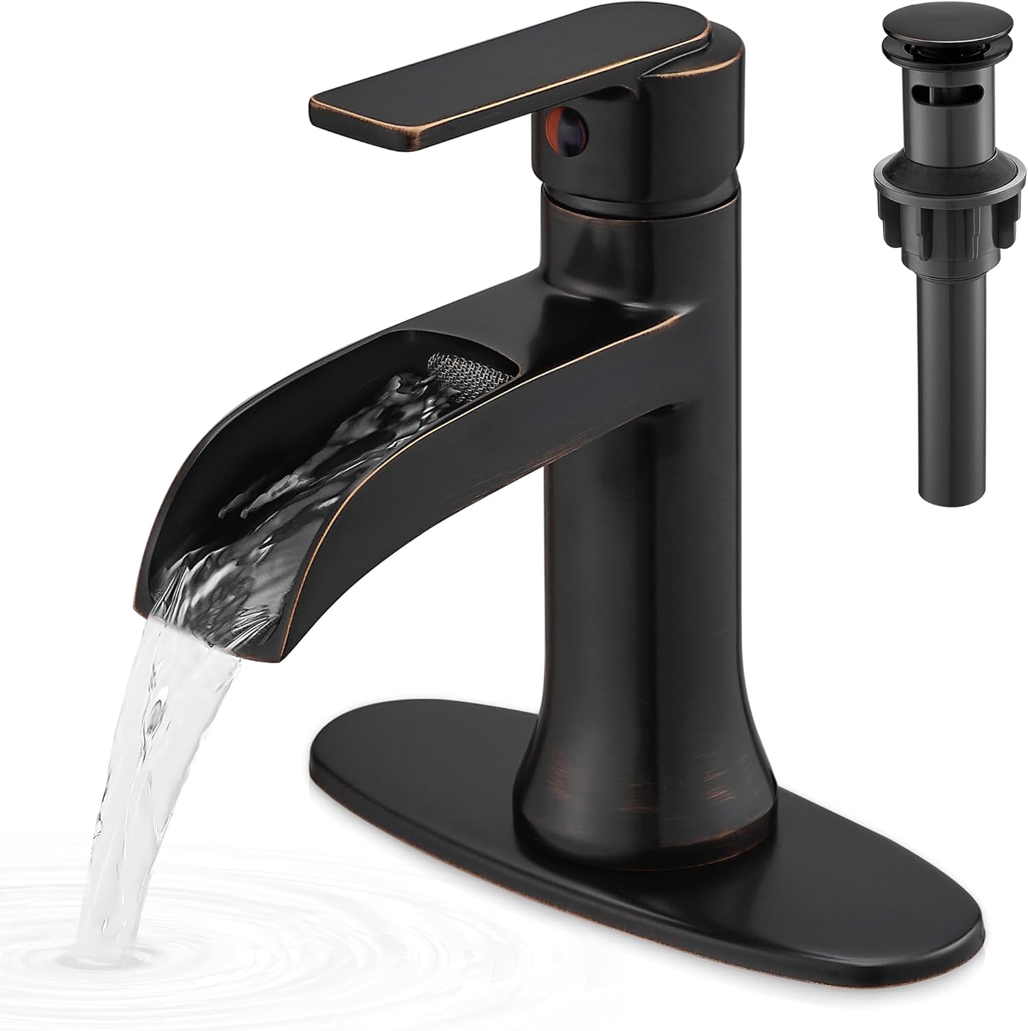 Waterfall Bathroom Sink Faucet in Oil Rubbed Bronze Finish