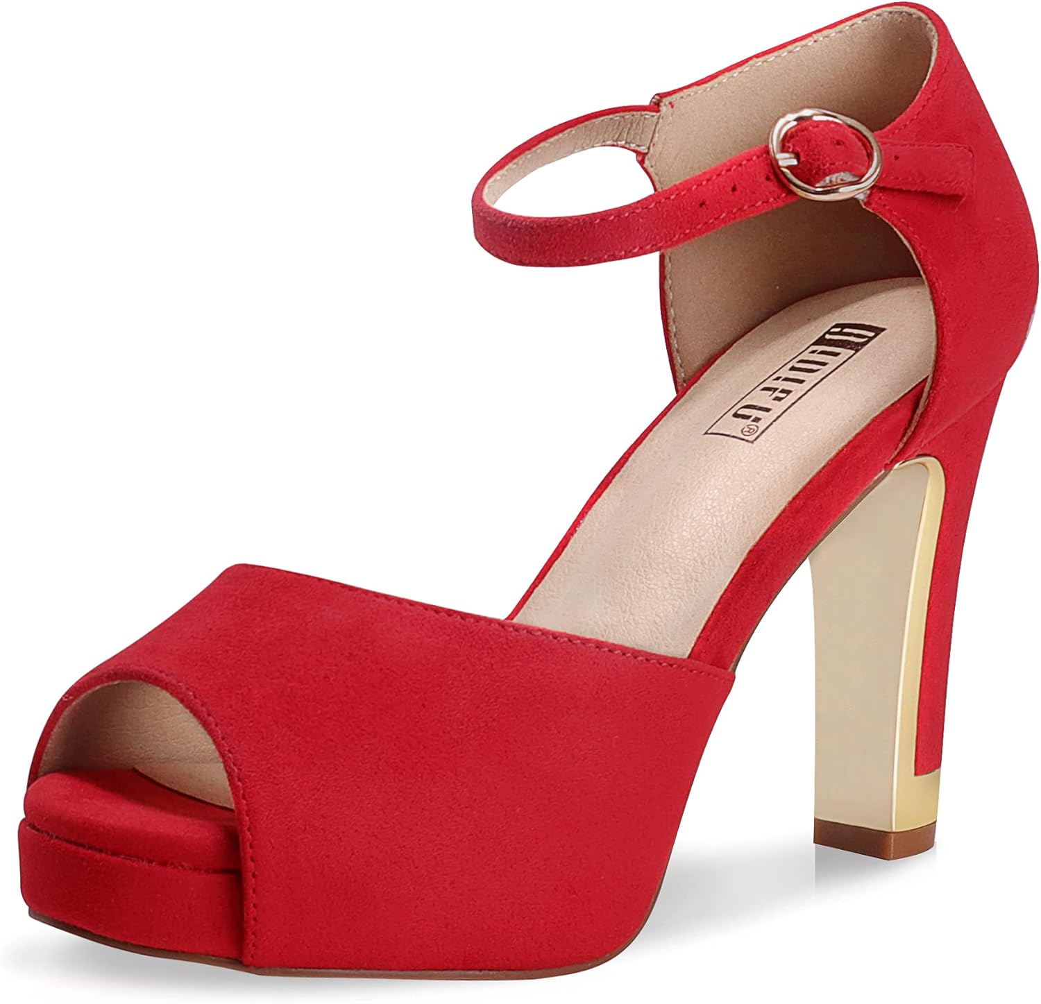 IDIFU Women's Chunky High Heels Sandals for Weddings and Parties