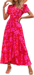 PRETTYGARDEN Floral Boho Maxi Dress - Flowy Summer Wrap Casual