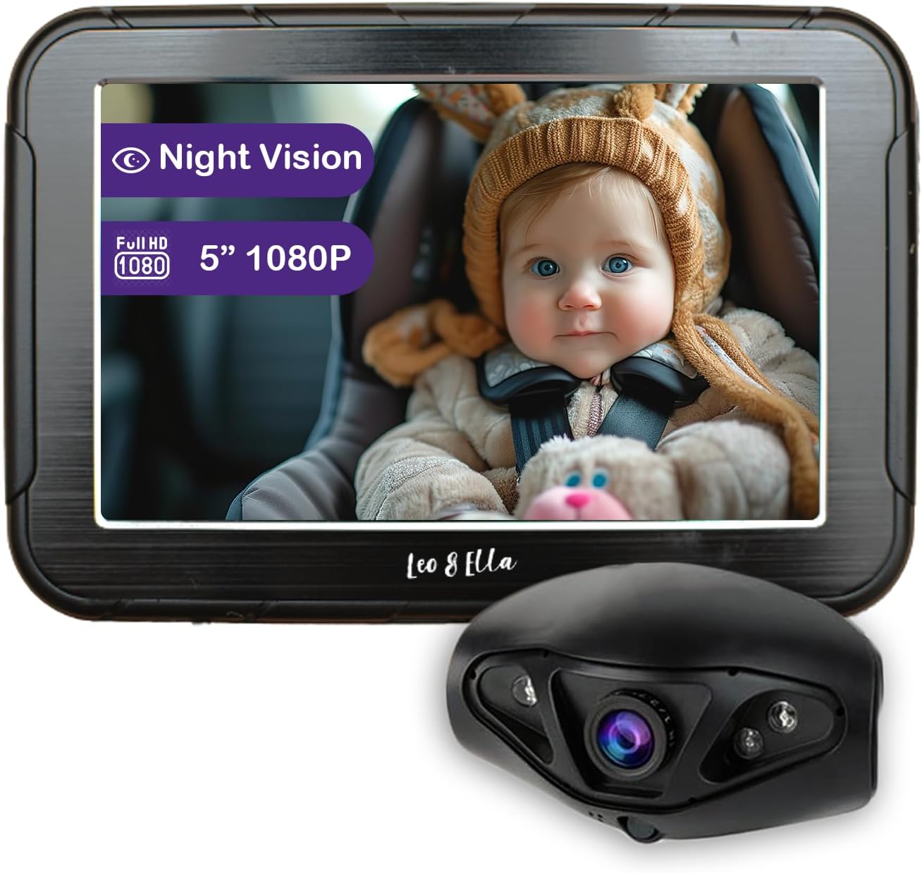 Crystal Clear Night Vision: Leo&Ella Baby Car Camera