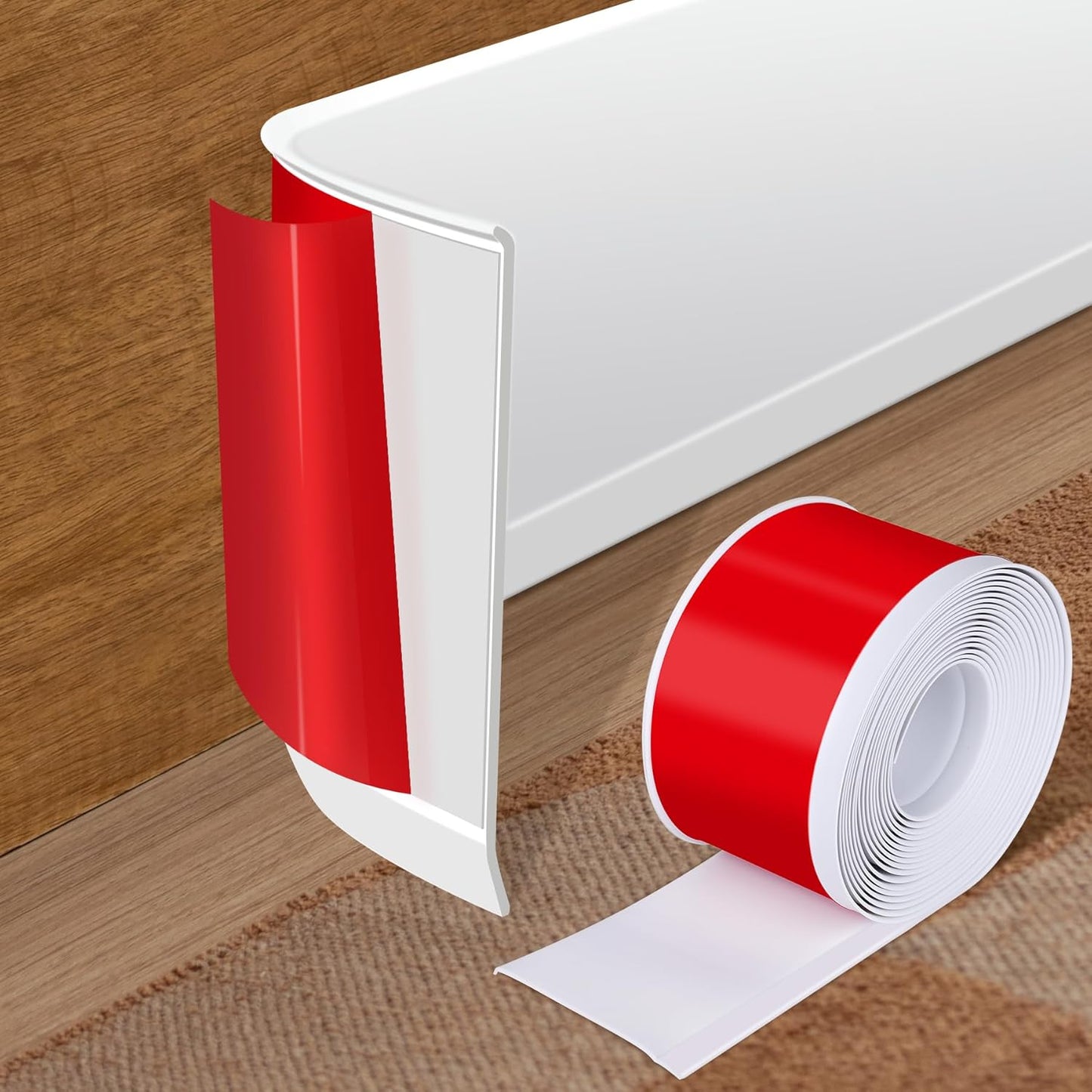 Vinyl Baseboard Molding Trim 4 Inch x 40 Feet for Home Use