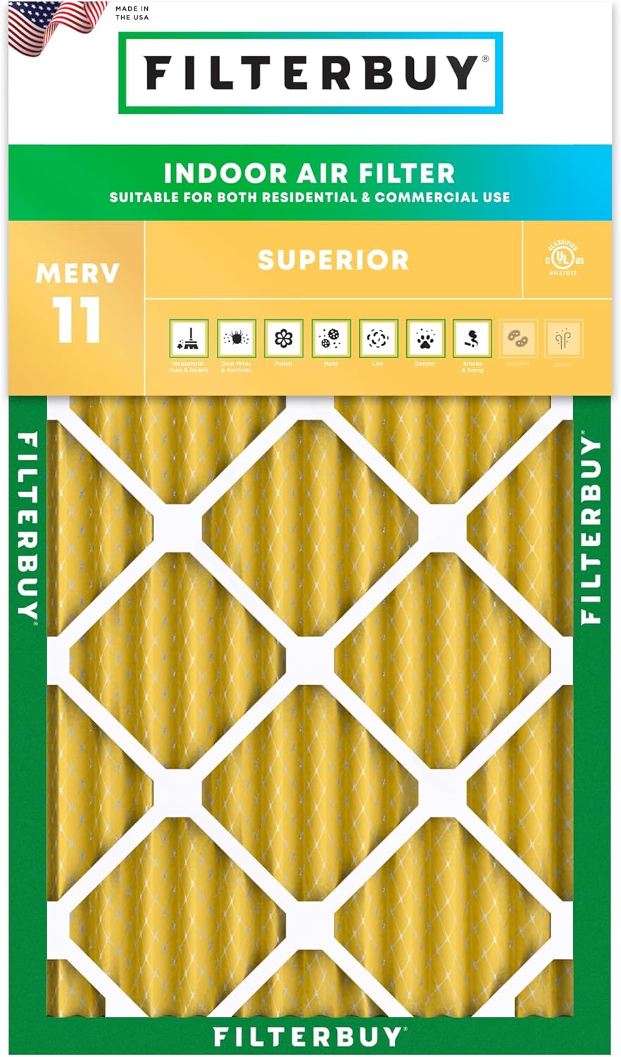 Filterbuy 16x25x2 Air Filter for Superior Pet & Allergy Defense