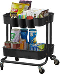 Melody House 2-Tier Utility Rolling Cart Storage - Mobile Organization