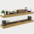 55 Inch Long Floating Shelf 9.3in Deep Oak - Large Display & Storage