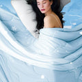 Cooling Comforter Twin Size - Breathable Blue Cooling Blanket Twin