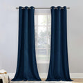 StangH 42 in Navy Blue Velvet Curtains Thermal Insulated - Light