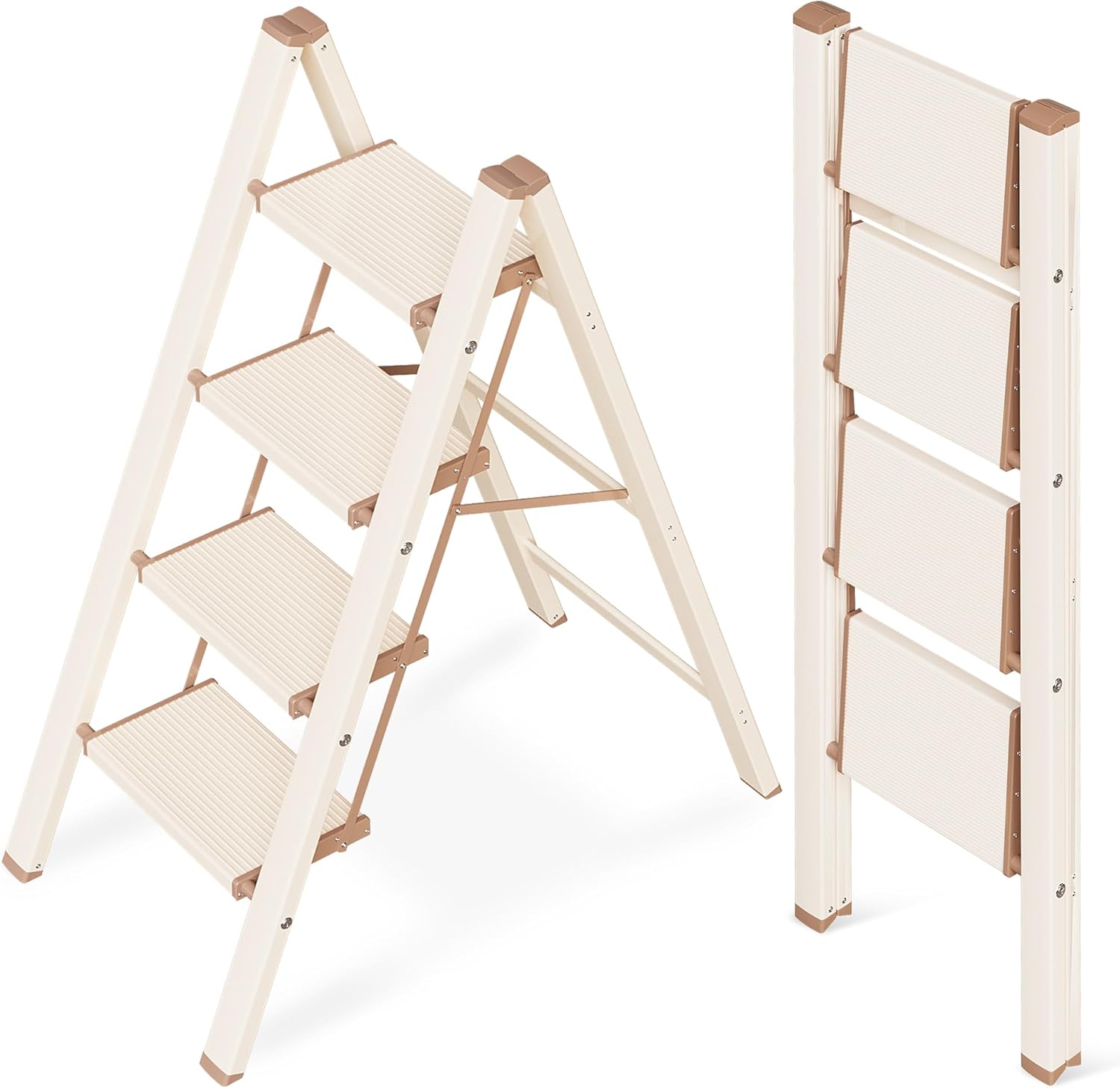 GameGem 4 Step Ladder - Lightweight Folding Step Stool for Home