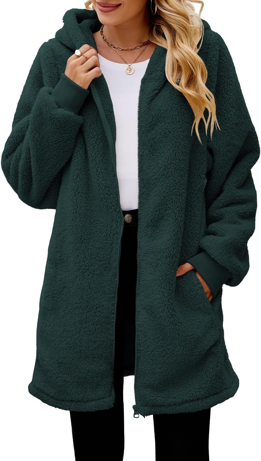 ReachMe Womens Fleece Zip Up Jacket for Cozy Winter Wear