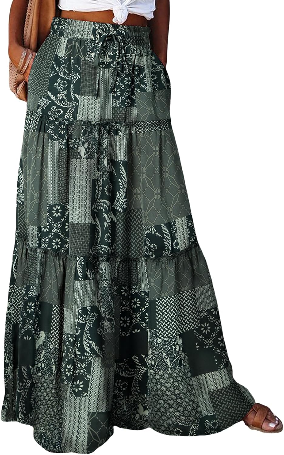 Boho Floral Print Maxi Skirt for Women - Elegant and Trendy