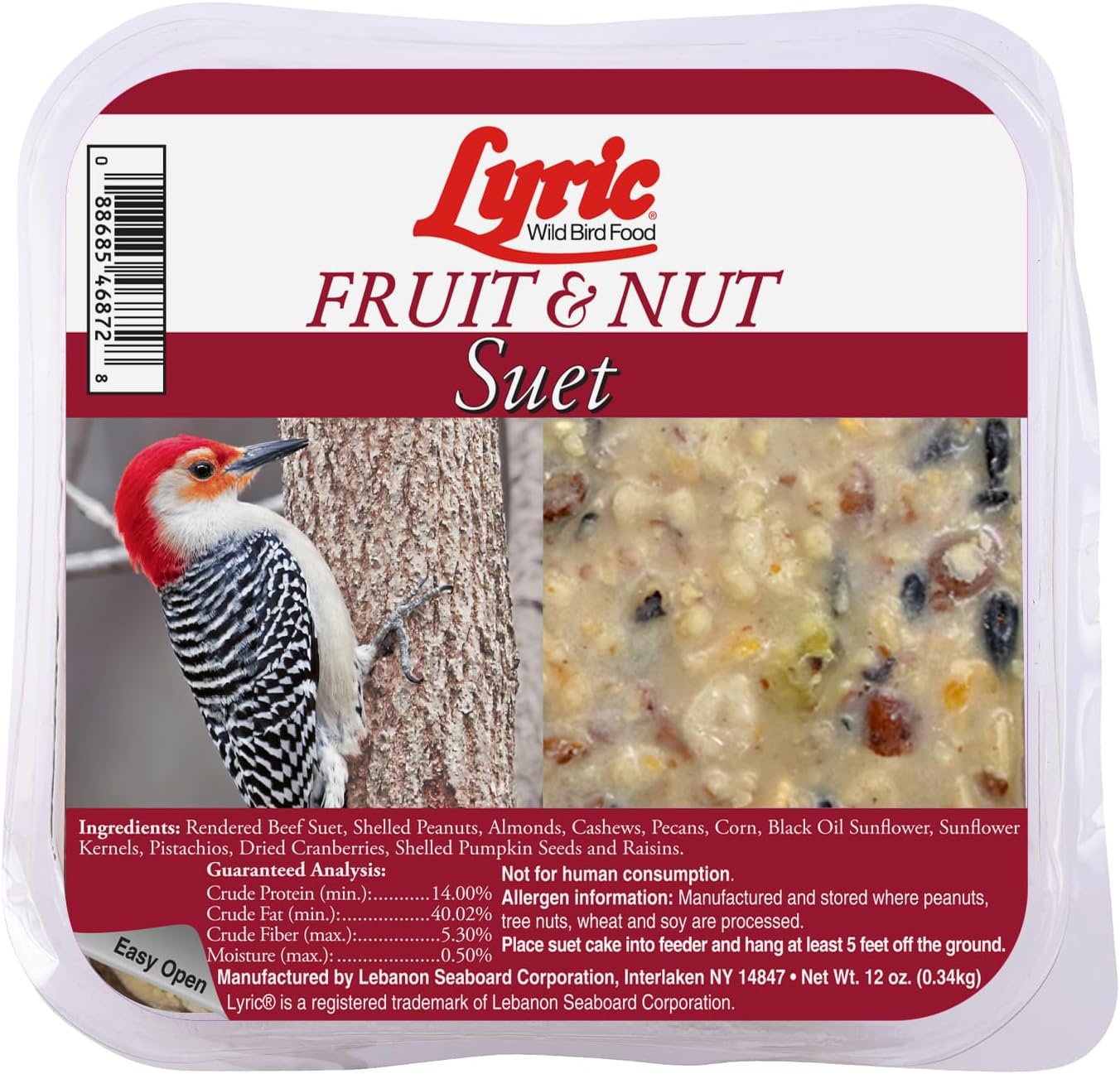 Lyric Fruit & Nut Wild Bird Seed Suet Cakes for All Birds
