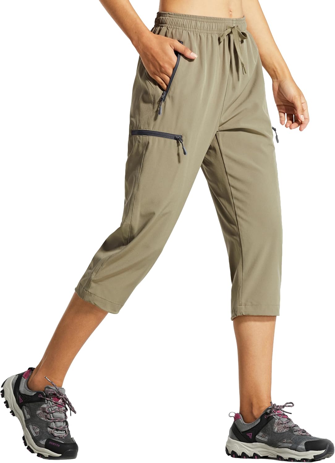 Libin Women's Capri Pants Lightweight Quick Dry Cargo Hiking Capris