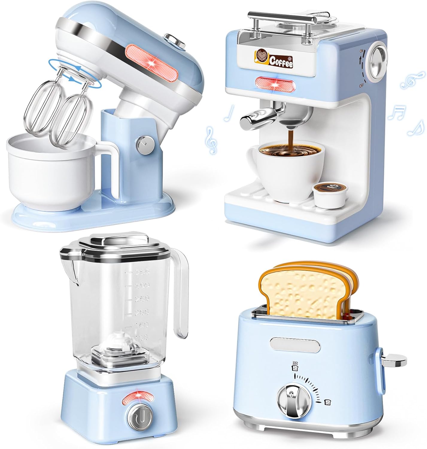 Pretend Play Kitchen Appliances Toy Set for Kids Age 4-8