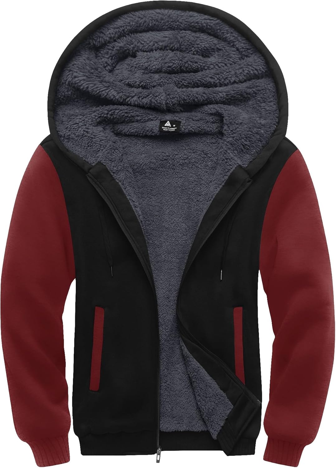 SCODI Heavyweight Fleece Hoodie for Men - Full Zip Sherpa Jacket