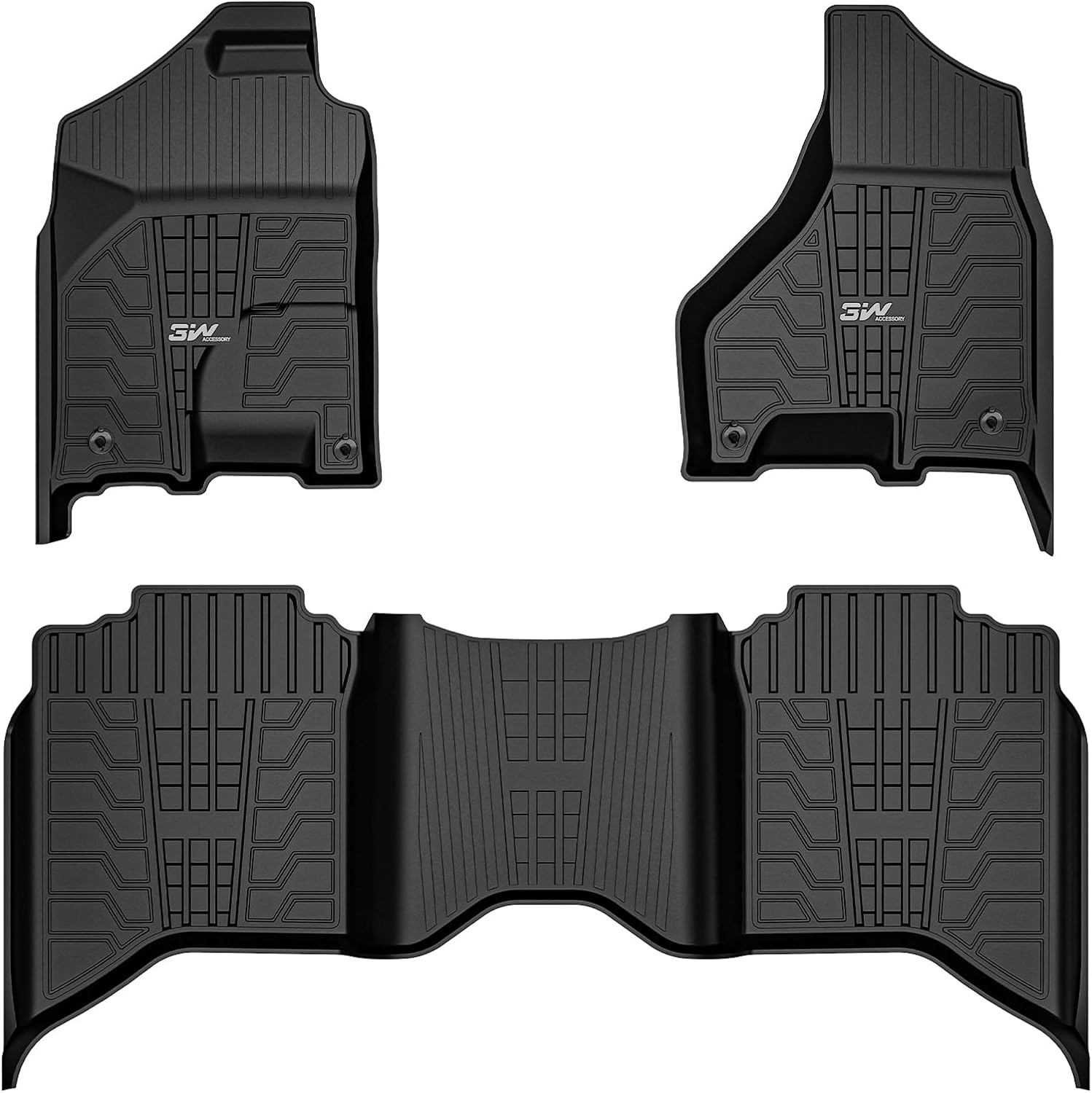 3W Floor Mats for Dodge Ram 1500/2500/3500 Crew Cab 2013-2024