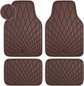 CAR PASS Luxury Faux Leather Floor Mats - Waterproof 4 Piece Set