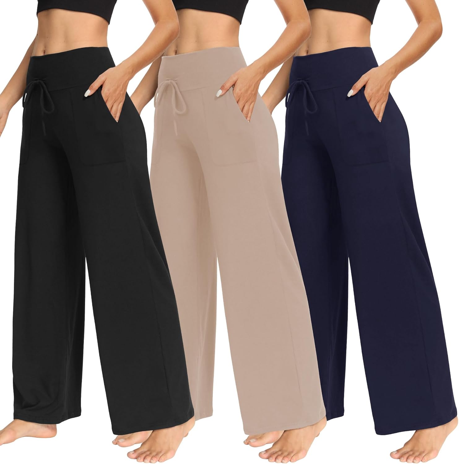 TNNZEET Women's Wide Leg Pants with Pockets for Casual Style