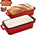 13x5 Enameled Cast Iron Loaf Pan with Lid - Even Heat, Nonstick