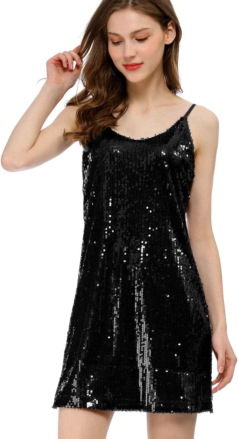Allegra K Women's Glitter Sequin Dress for Party and Clubwear