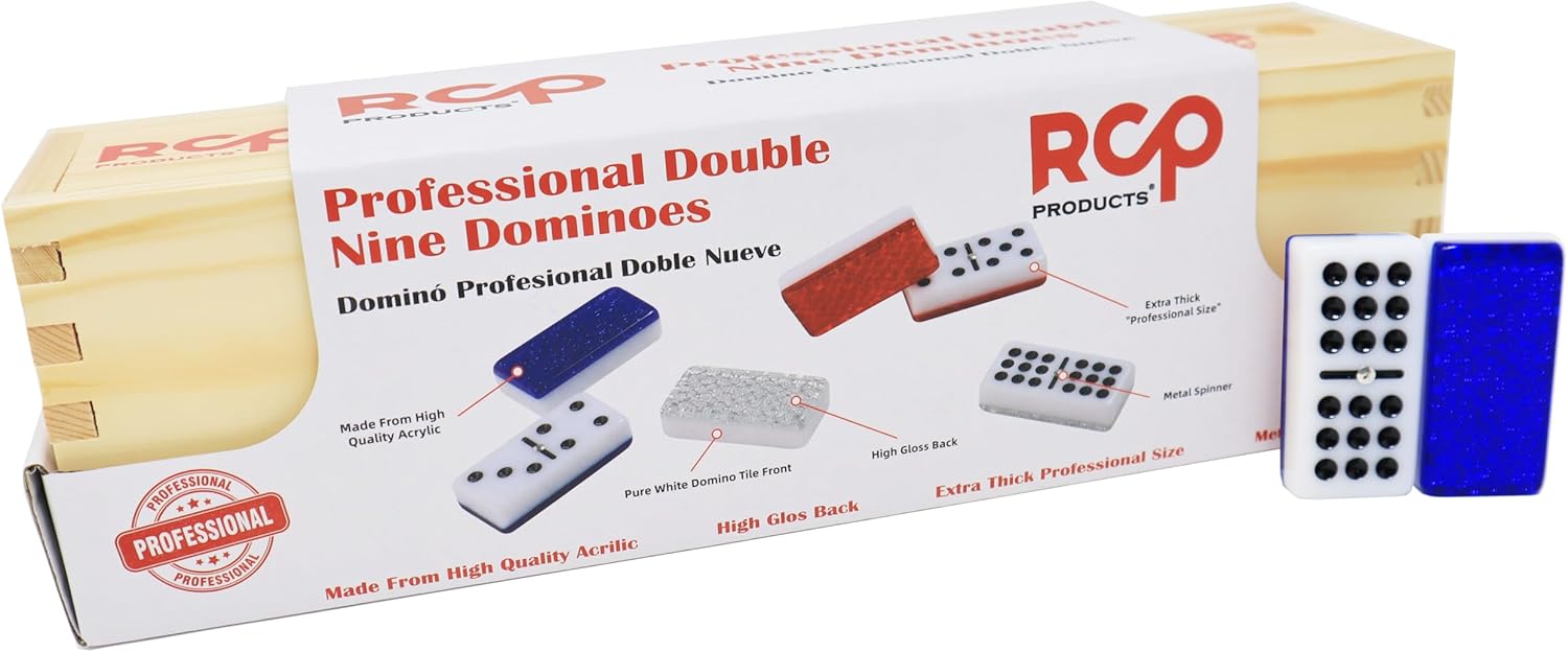Professional Double 9 Dominoes Set for Adults with Wood Case