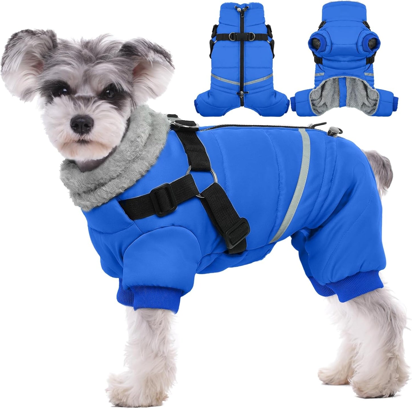 Cozy Blue Dog Winter Coat for Small and Medium Dogs - Warm Jacket
