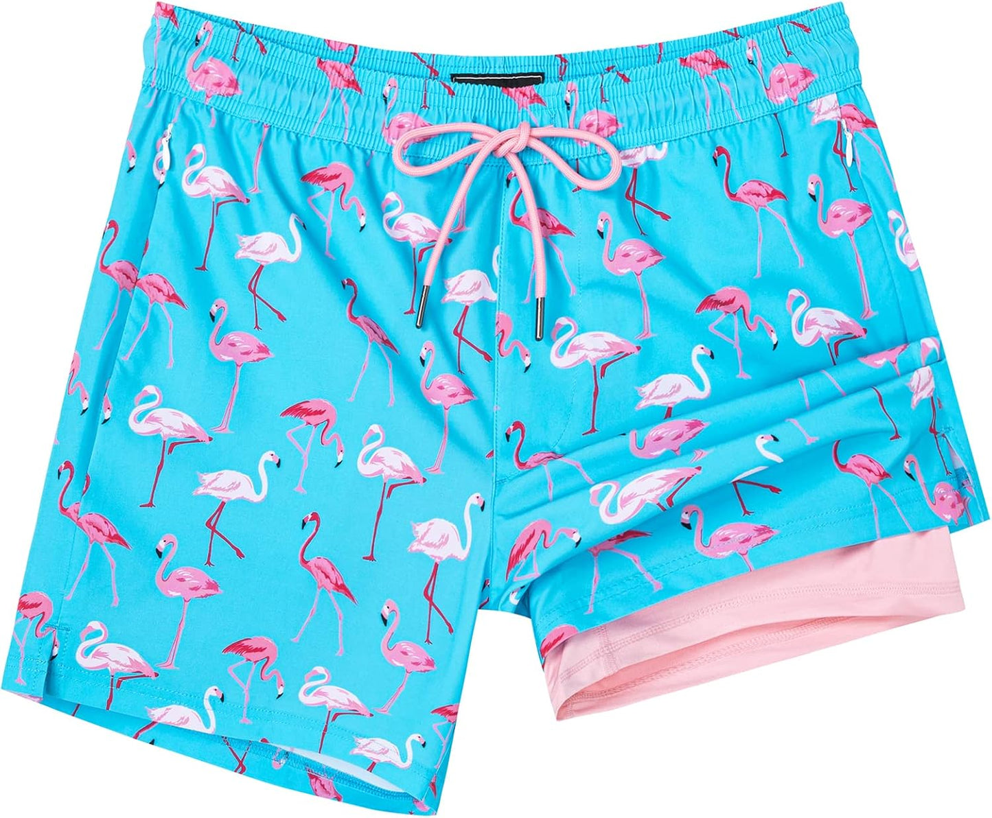 Quick Dry 5 Inch Swim Trunks with Compression Liner for Men