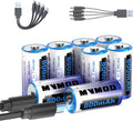 CR123A Rechargeable Batteries 8 Pack - Fast Type-C Charging