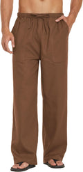 COOFANDY Men's Lightweight Linen Pants for Summer Yoga and Casual Wear