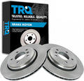 TRQ Rear Brake Rotors Set Vented Compatible with 2001-2006 BMW 330Ci