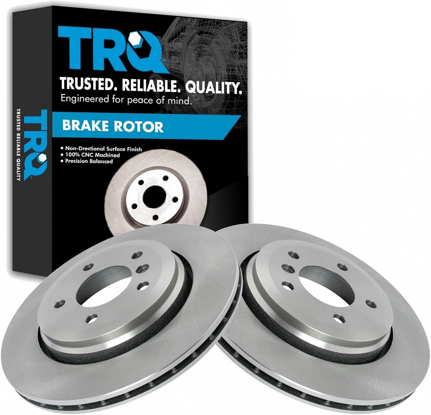 TRQ Rear Brake Rotors Set Vented for BMW 330Ci 330i 330xi