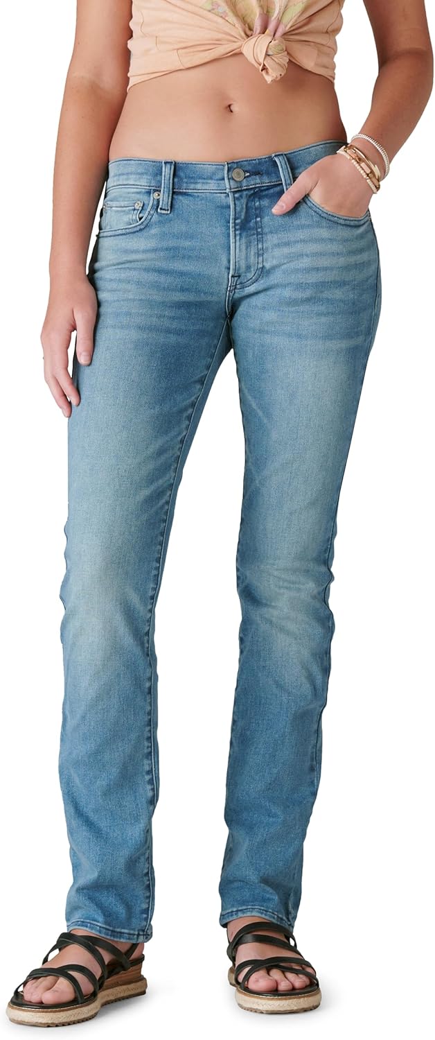 Lucky Brand Womens Mid Rise Sweet Straight Jeans for Comfort