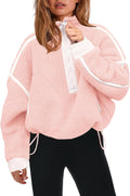 Panadila Womens Half Zip Sherpa Fleece Pullover - Cozy (Style JS86)