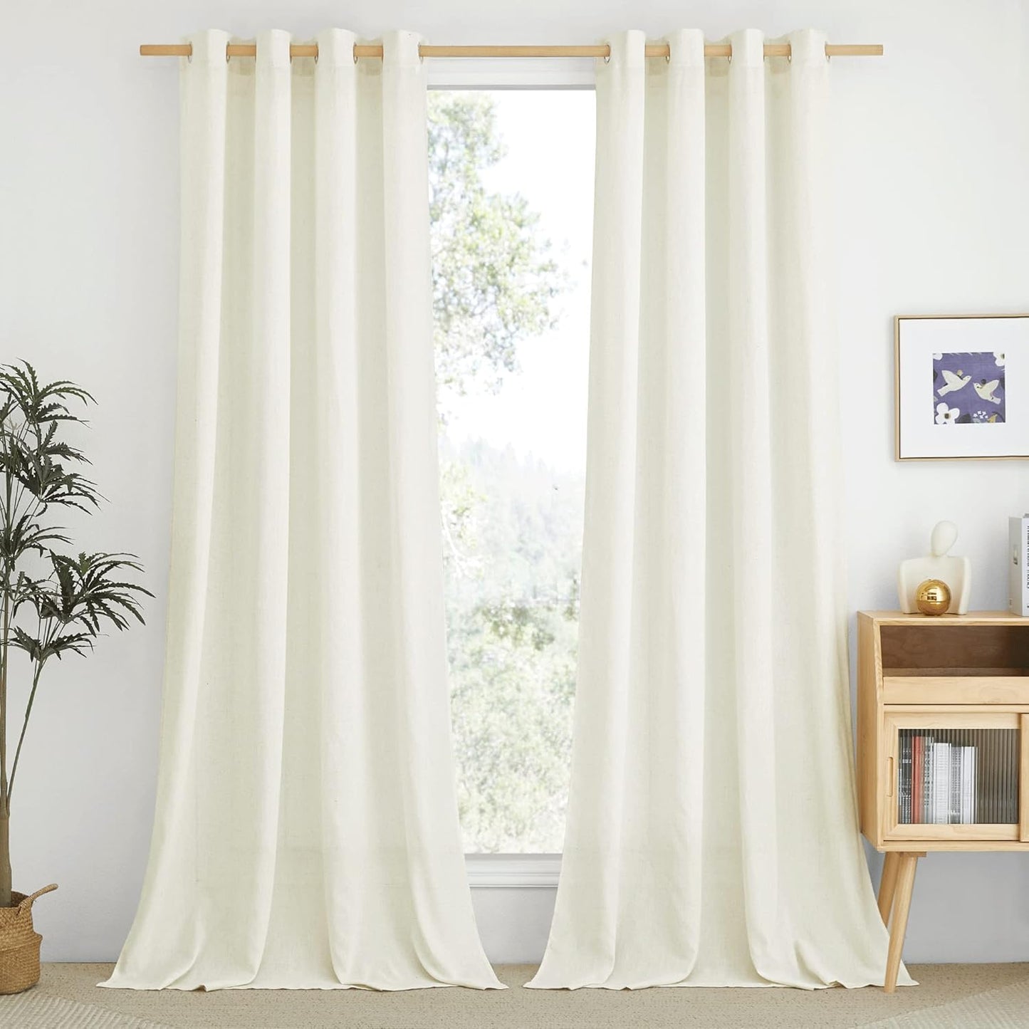 NICETOWN Thick Linen Bedroom Curtains for Privacy and Style
