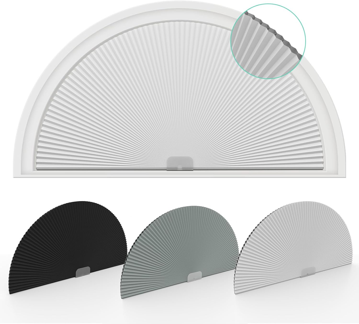 Changshade Arch Window Shades Blackout for Half Moon Windows