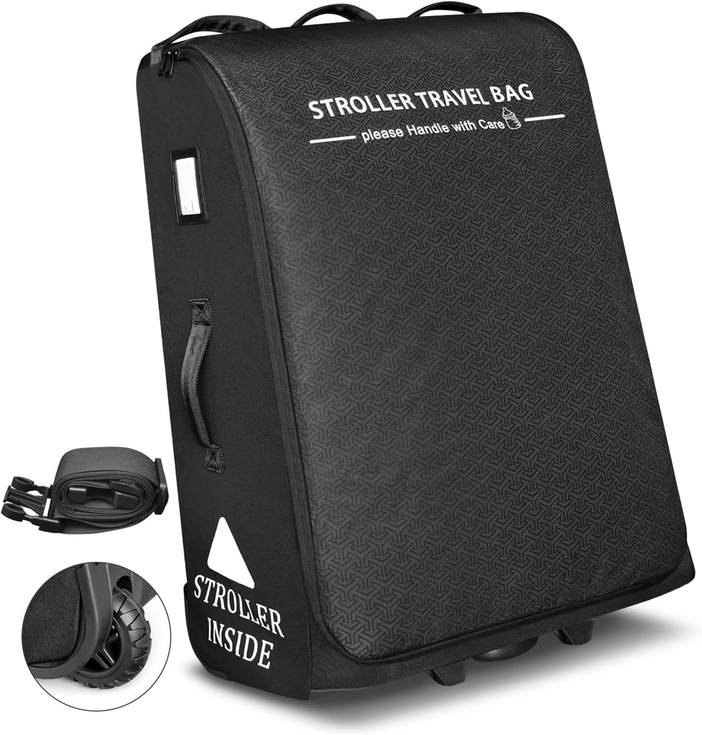 RAYMACE Padded Stroller Travel Bag with Wheels for Airplane