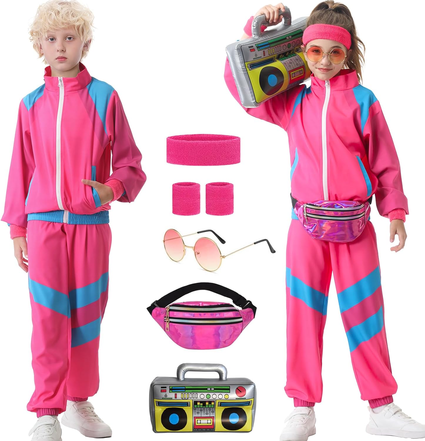 80s 90s Tracksuit for Kids - Retro Hip Hop Costume Set