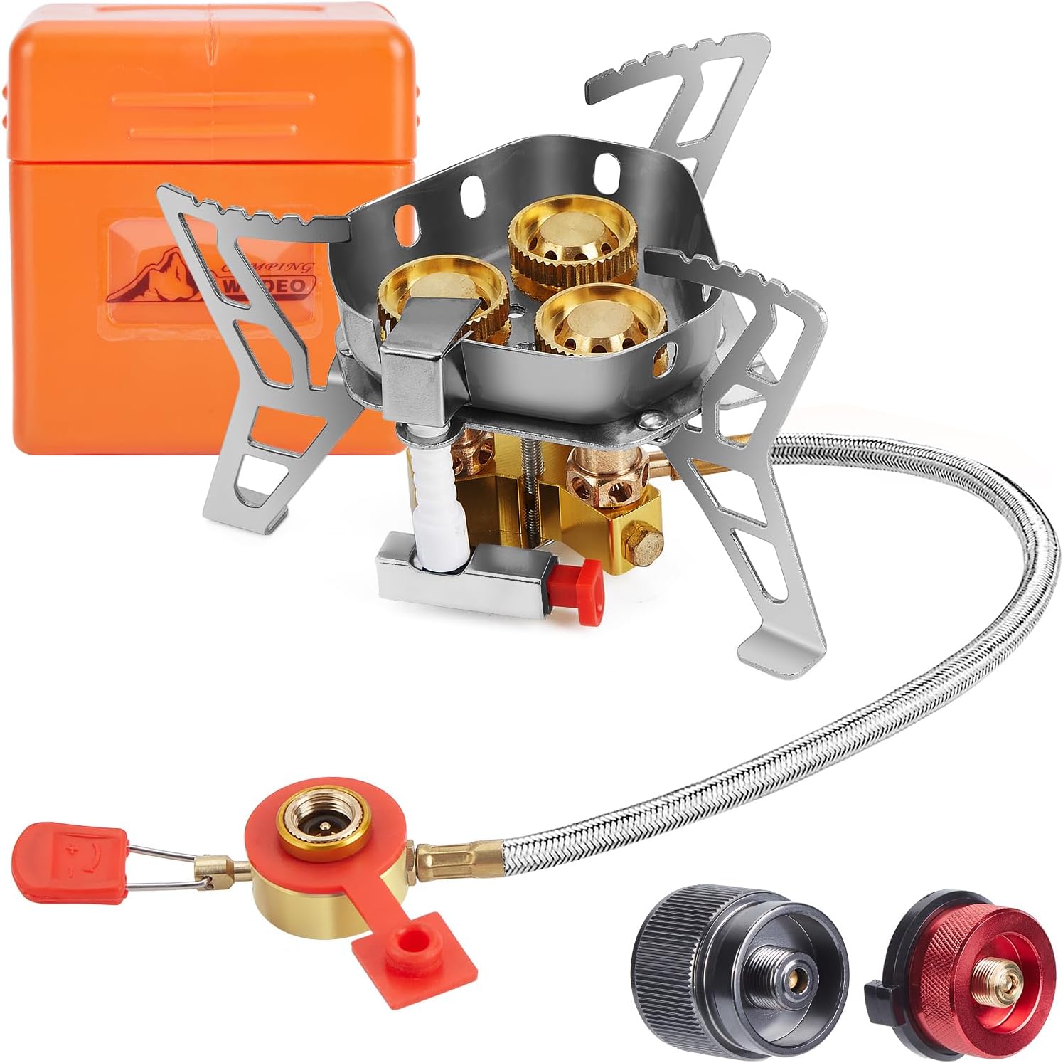 Windproof Camping Gas Stove by WADEO - Instant Ignition