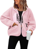 ReachMe Womens Sherpa Jacket Cropped Fuzzy Fleece Coat - Cozy Layer