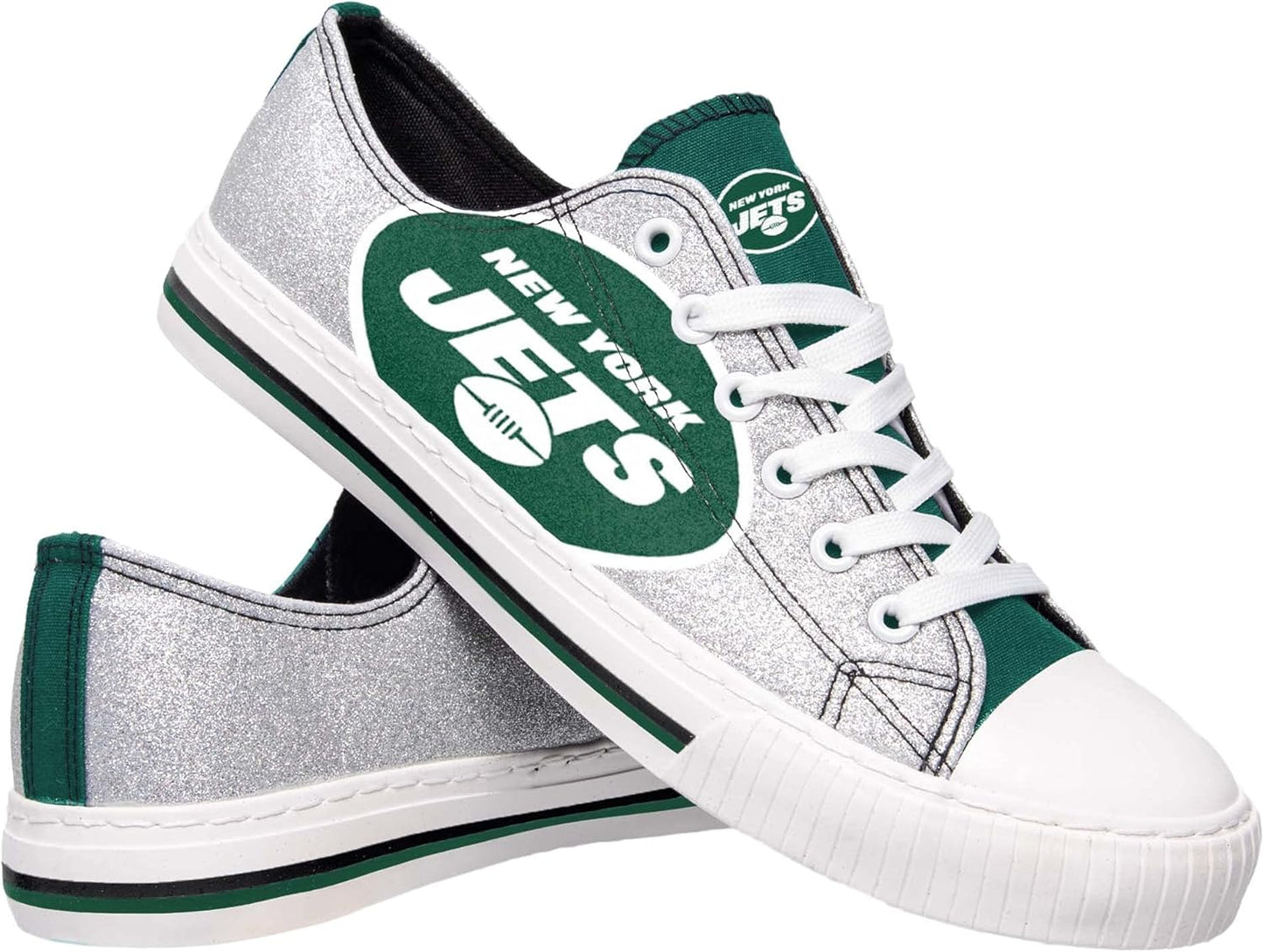 FOCO Women's NFL Team Logo Glitter Low Top Sneakers for Fans