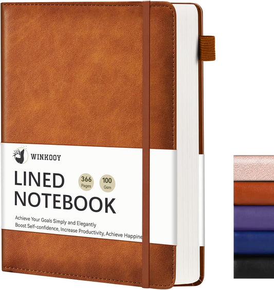 Winkooy A5 Leather Journal - 366 Pages Daily Planner
