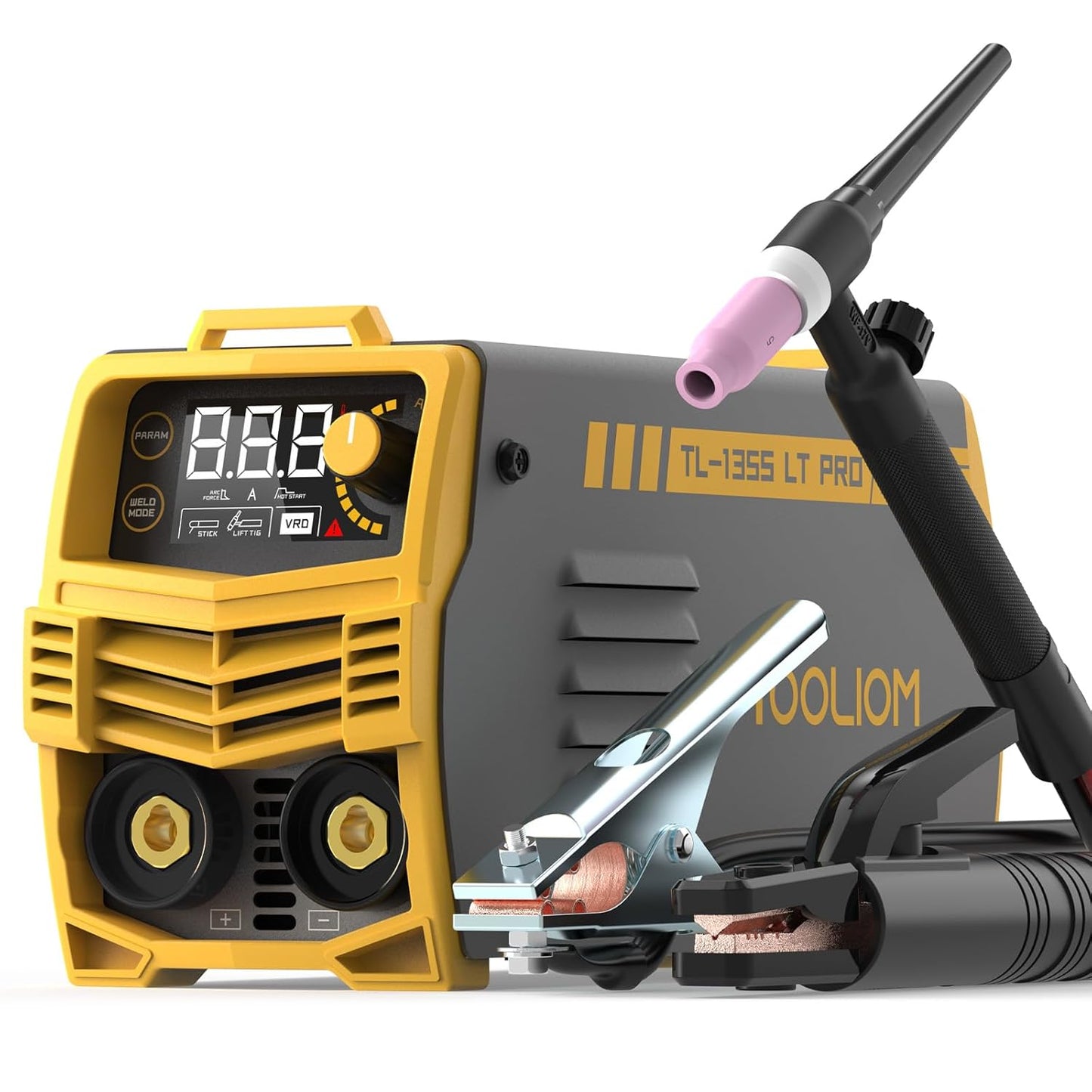 TOOLIOM 135A Stick/Lift TIG Welder with LCD Display for Easy Use