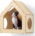 FUKUMARU Cat House Wall Mounted Condo - Space-Saving Birch Wood