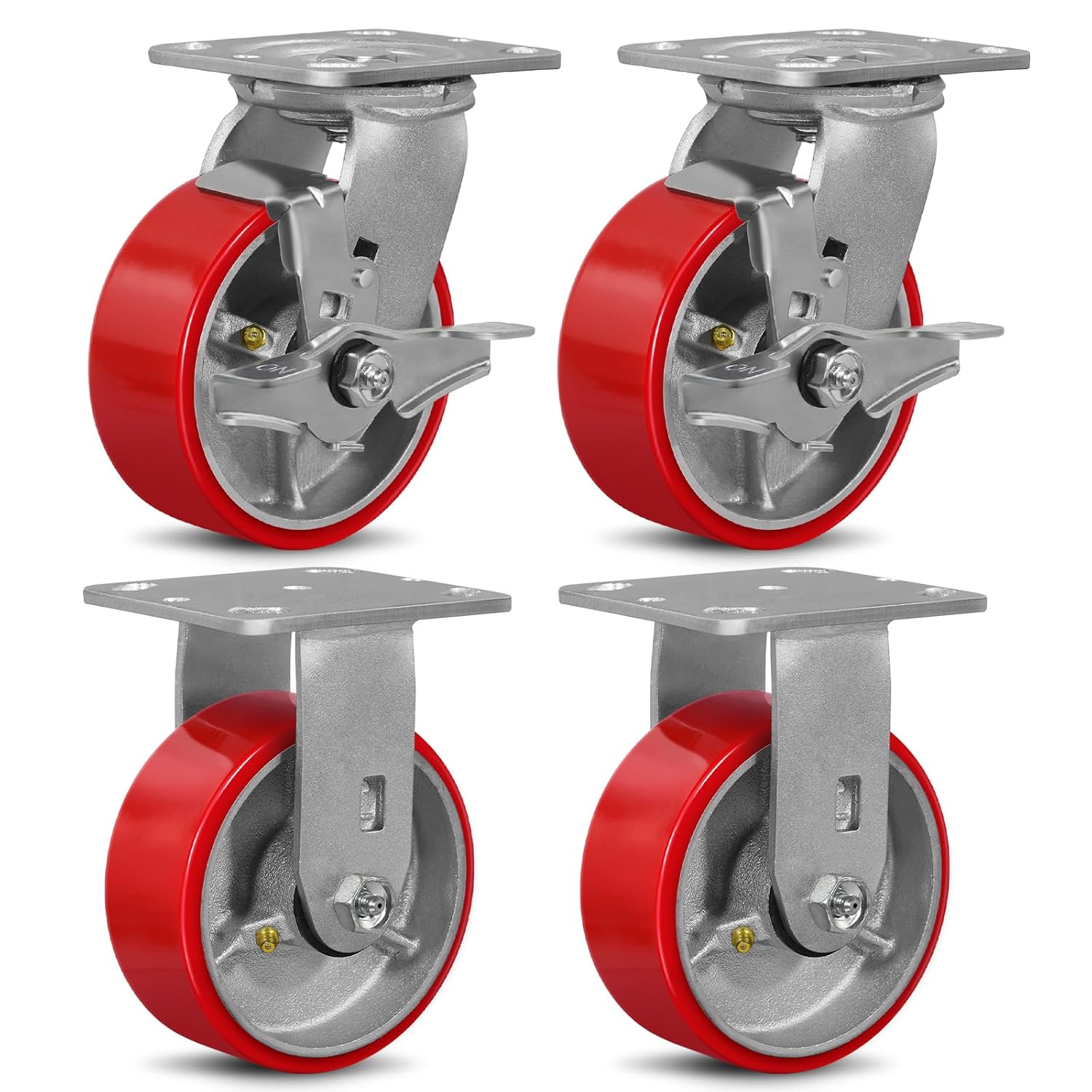 5in X 2in Heavy Duty Caster Wheels Set of 4 for Industrial Use