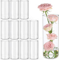 12pcs Glass Cylinder Vases 8 in Clear for Centerpieces - Versatile Set
