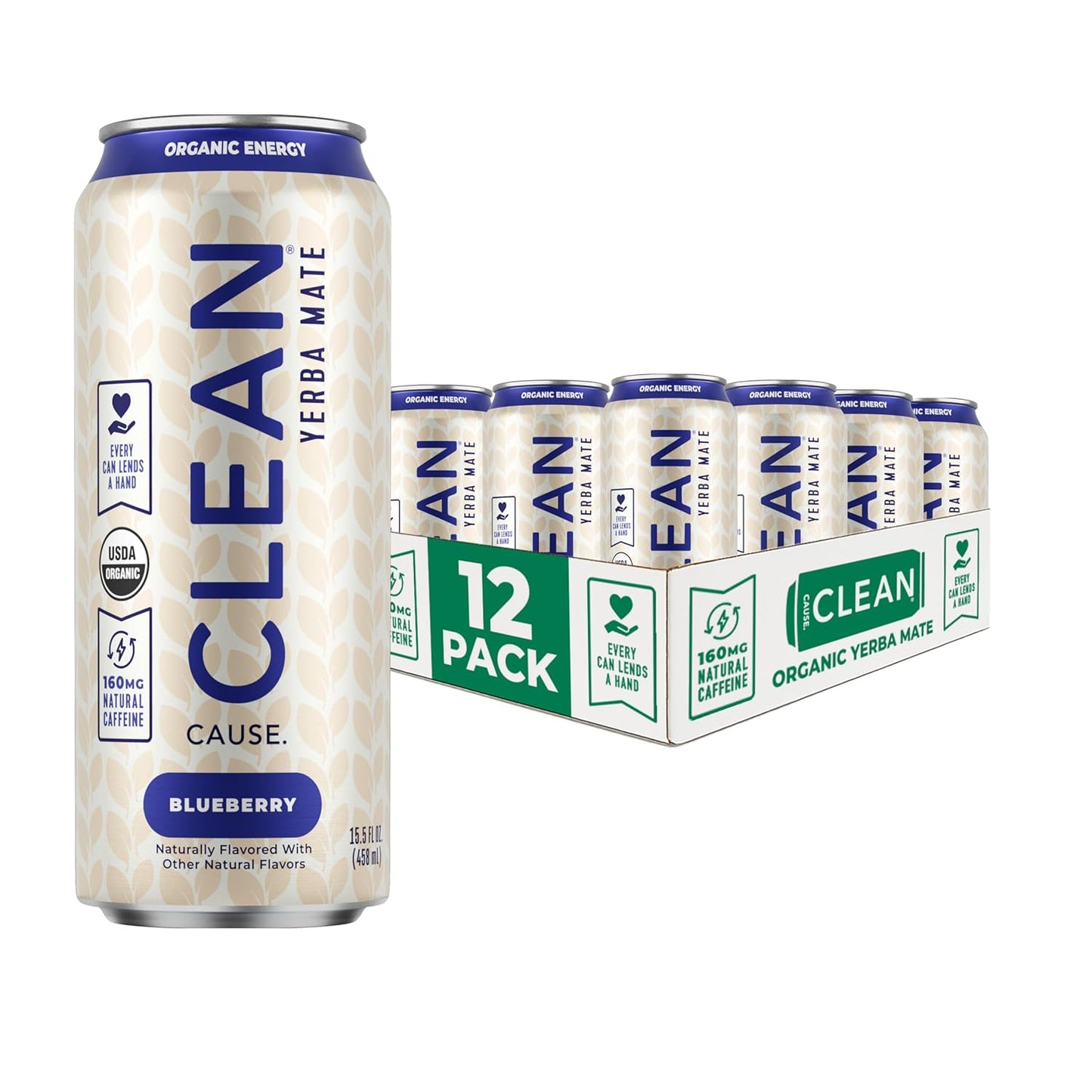 CLEAN Cause Blueberry Yerba Mate Tea - Organic Energy Drink